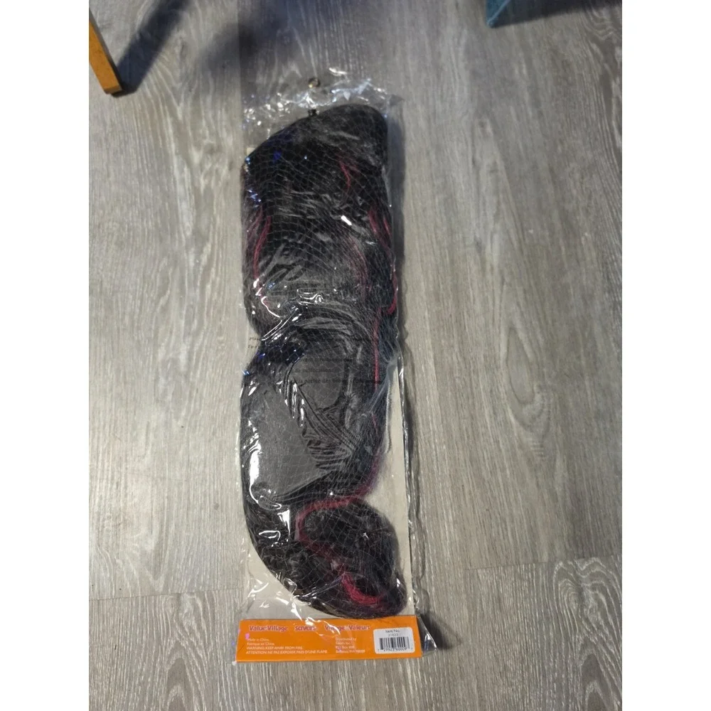 Nos Vtg Halloween Costume Adult Long Black Vampiress Vampire  Wig Theater